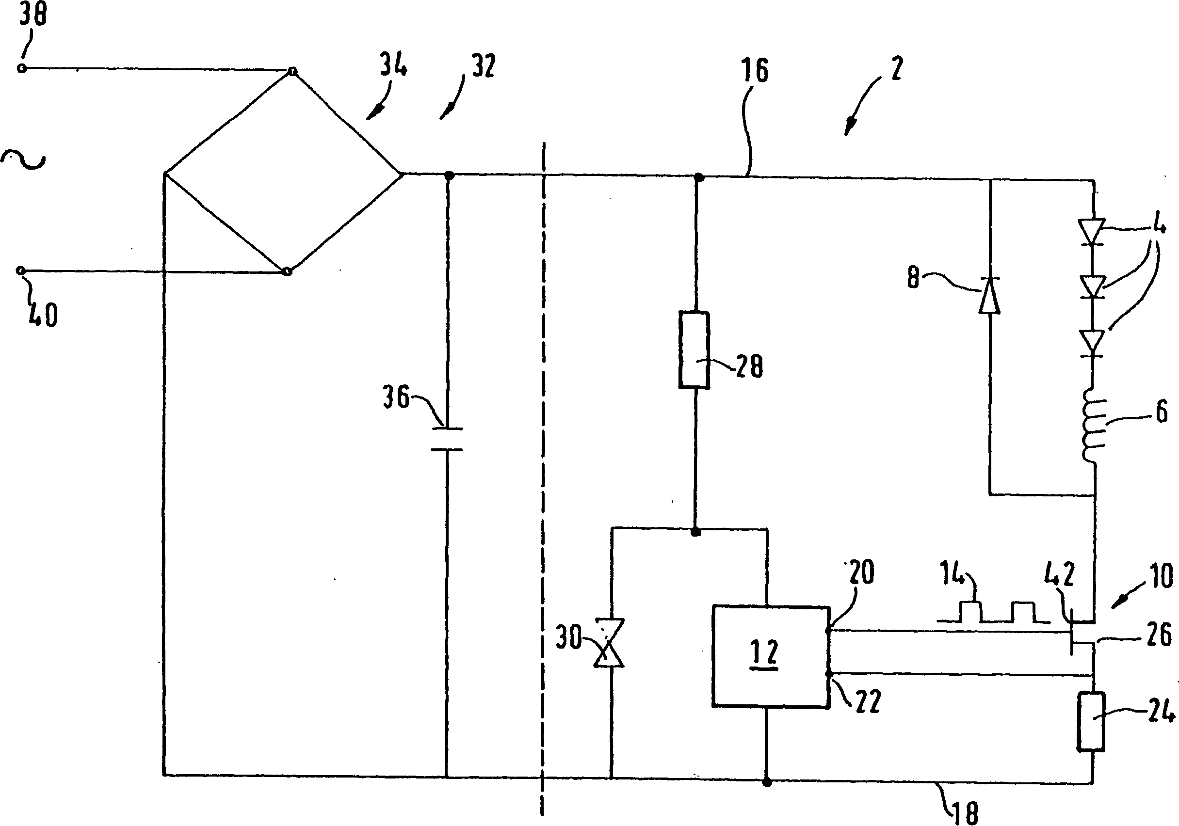 Traffic signal installation comprising LED-light source