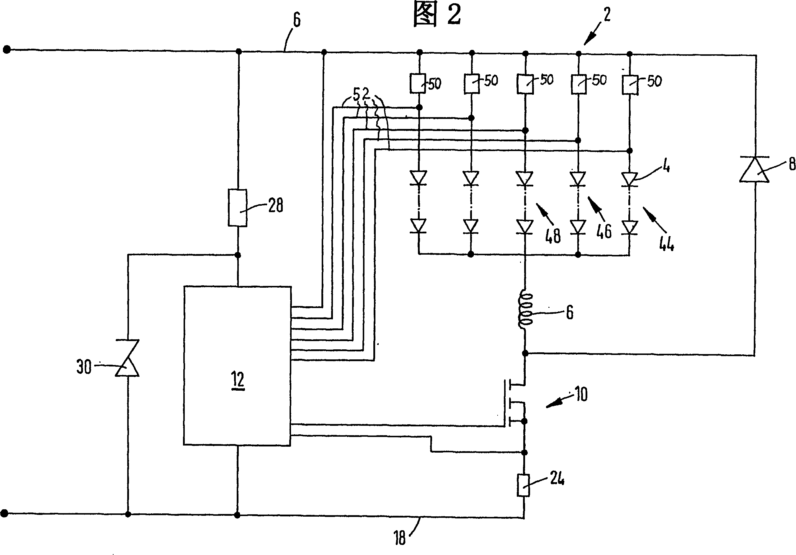 Traffic signal installation comprising LED-light source