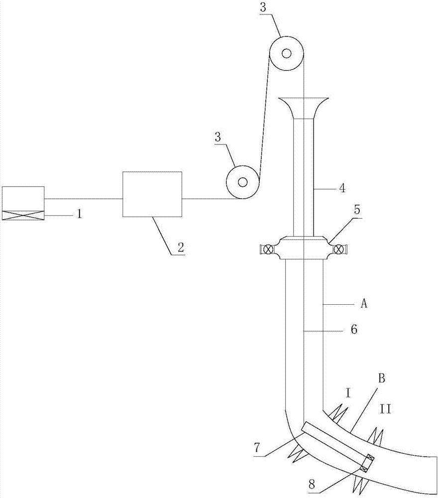 Testing device and testing method of injection profile used for highly-deviated water injection well