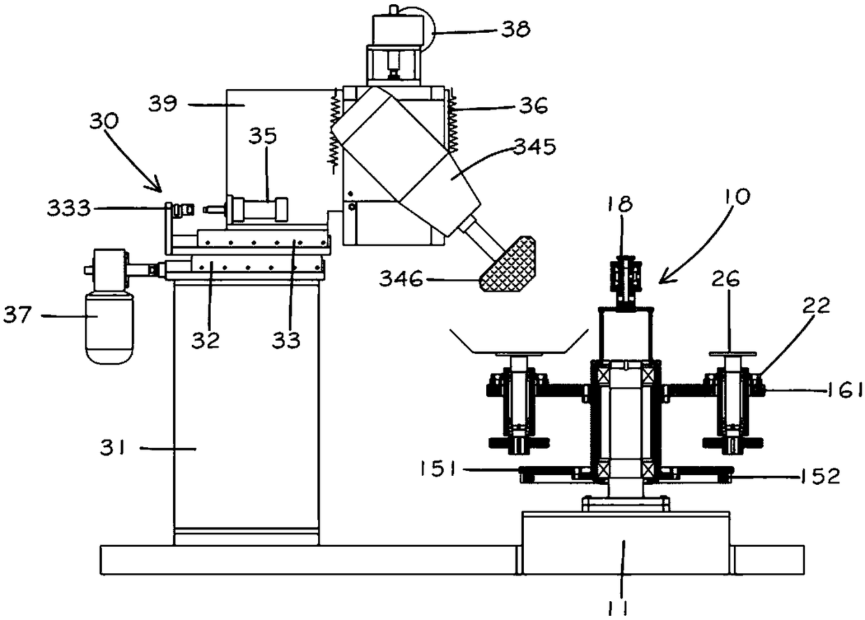 Rotating disc mechanism of rotating disc type internal polishing machine
