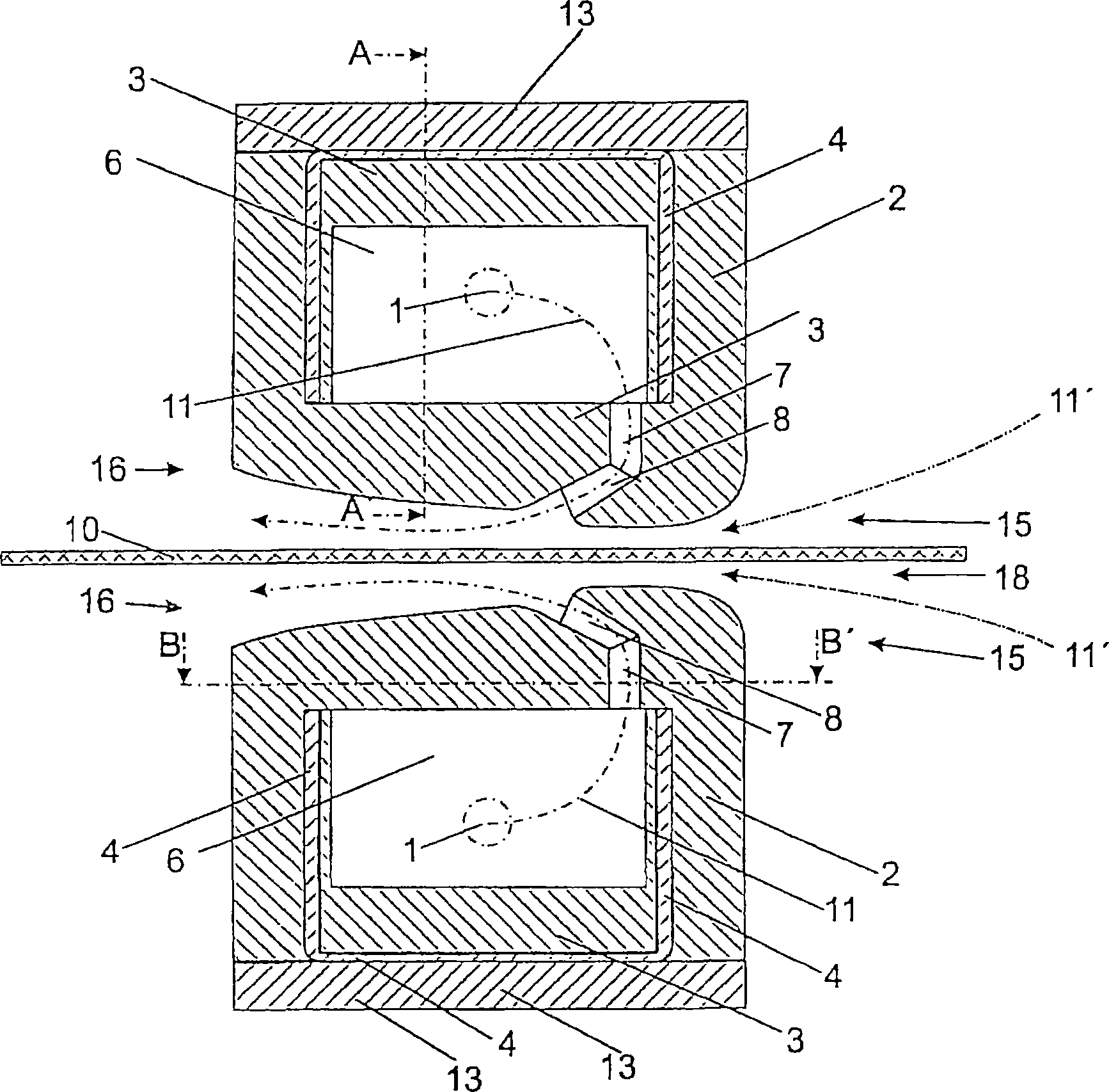 Nozzle arrangement and method for processing a material for processing with a processing medium