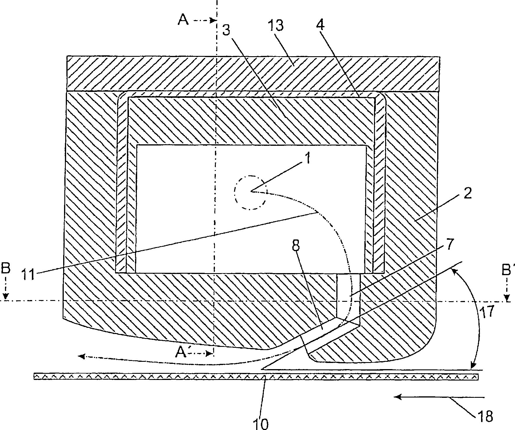 Nozzle arrangement and method for processing a material for processing with a processing medium