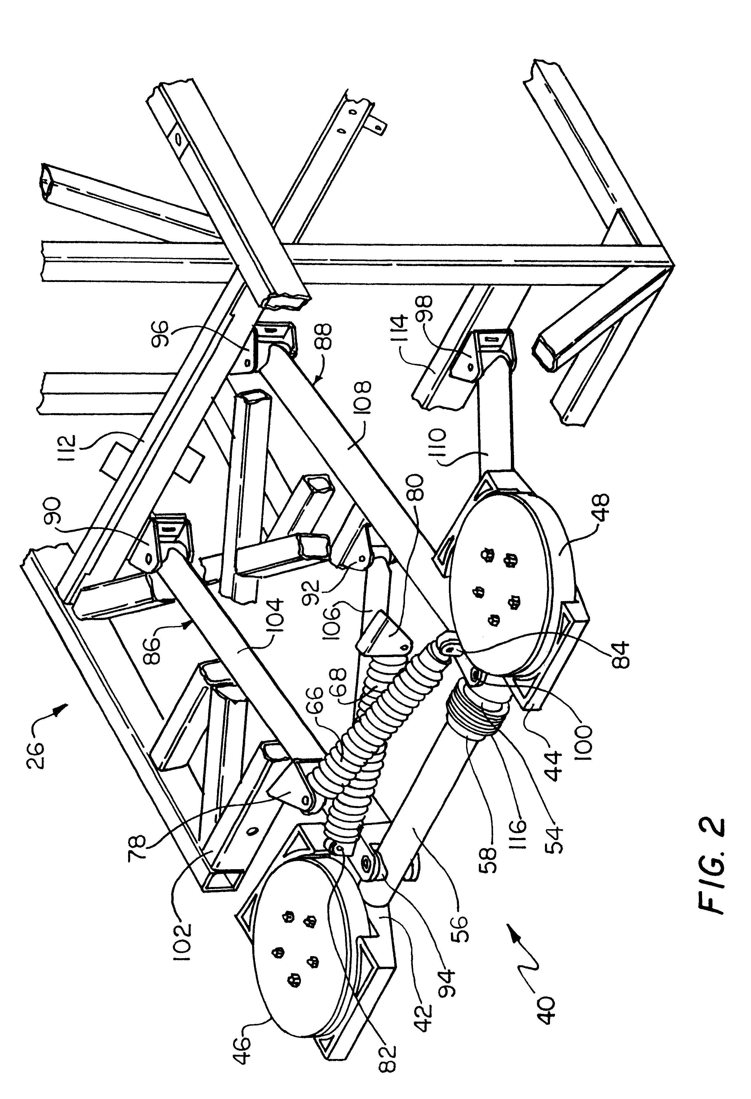 Lateral suspension assembly for a guided vehicle system