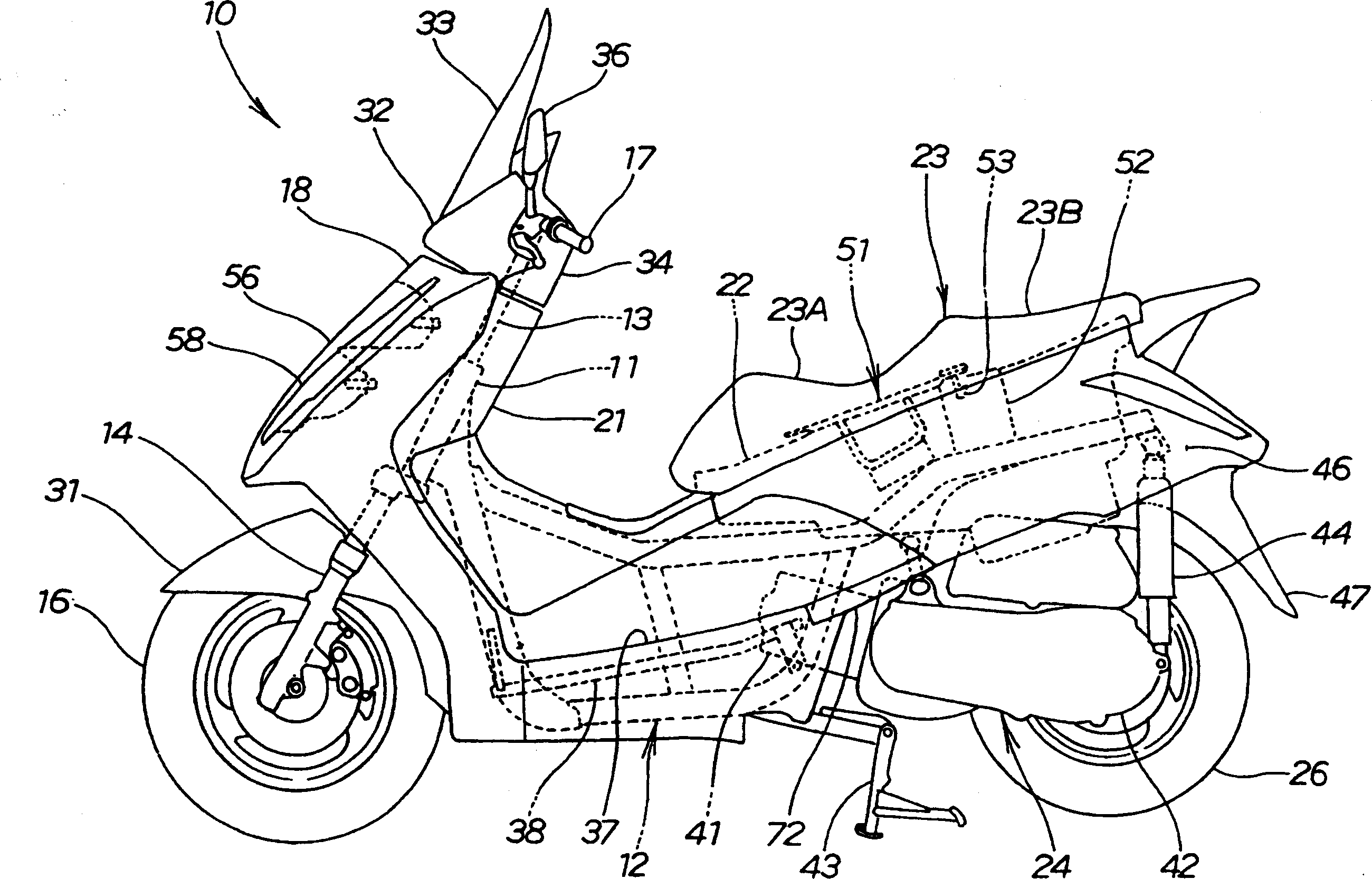 Saddle of motorcycle