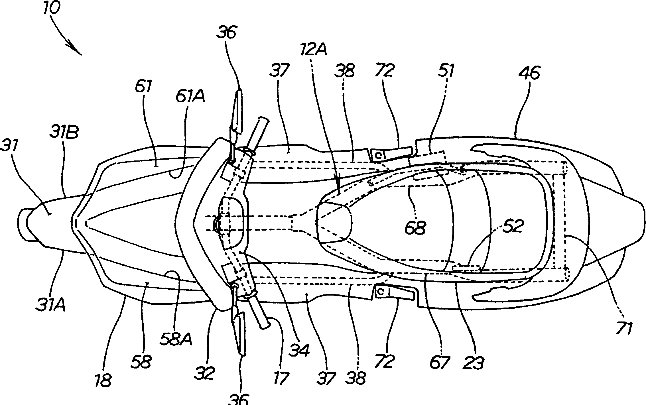 Saddle of motorcycle