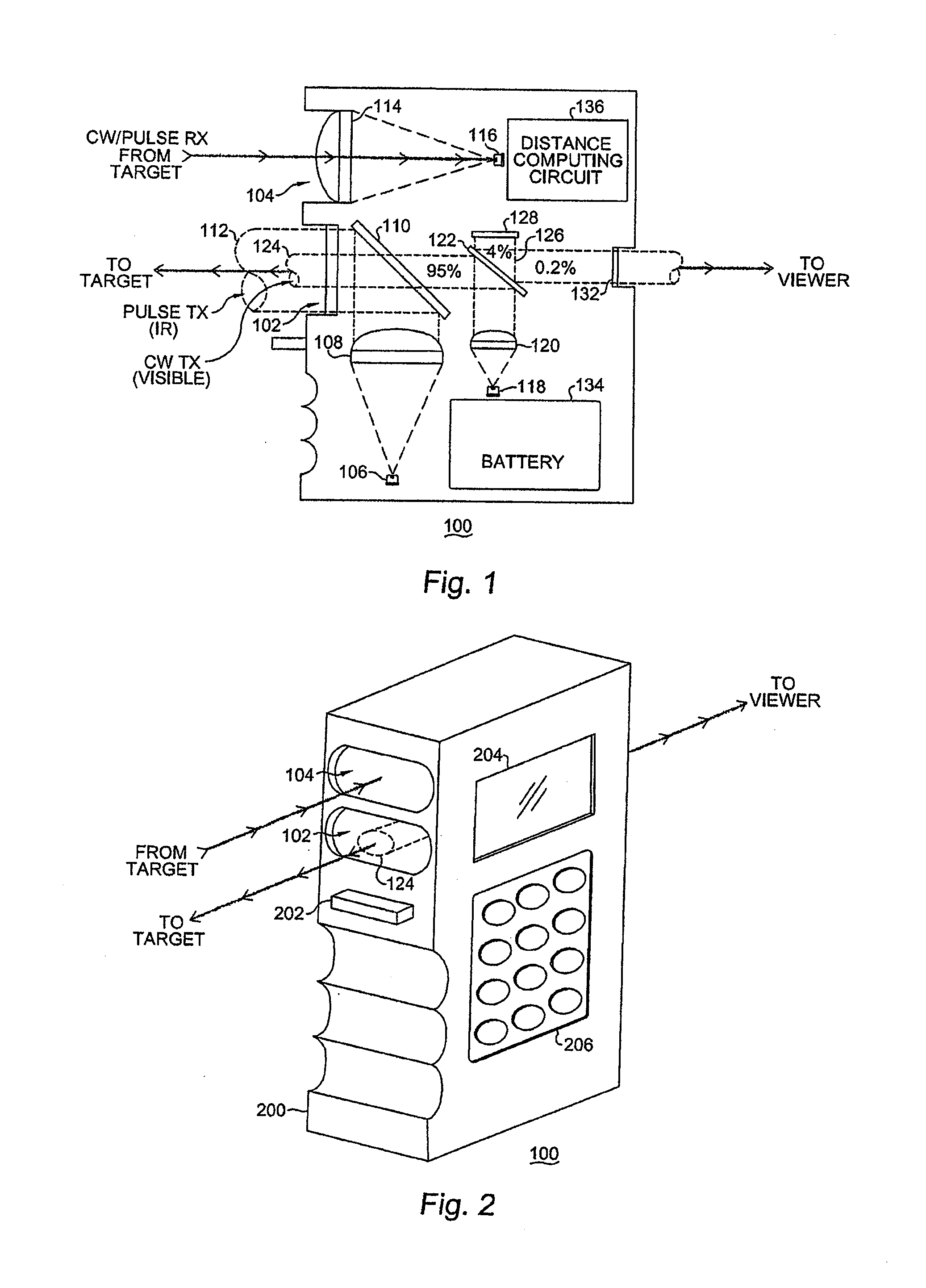 System and method for a rangefinding instrument incorporating pulse and continuous wave signal generating and processing techniques for increased distance measurement accuracy