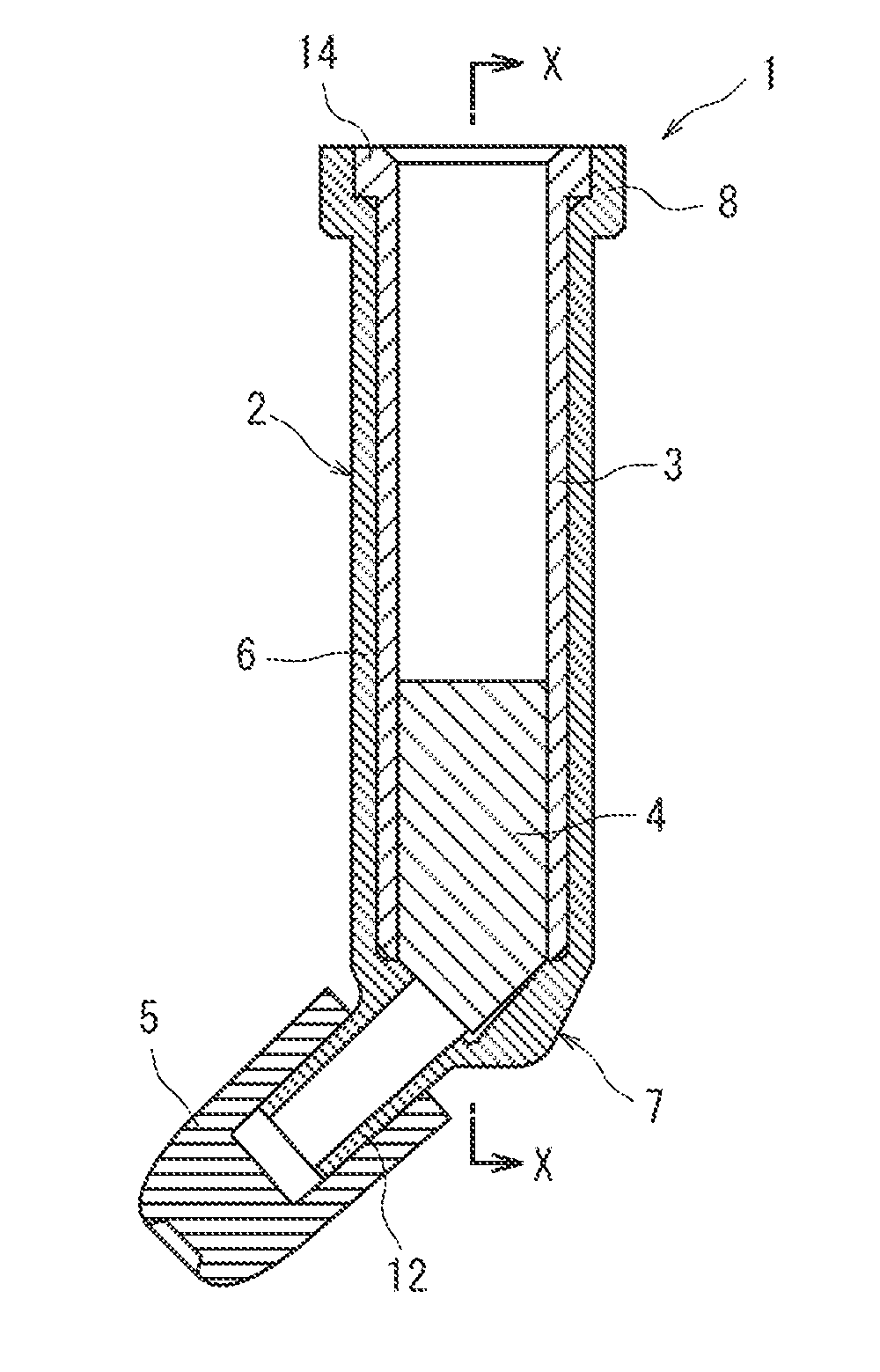 Ejection device and method of filling the ejection device with a material
