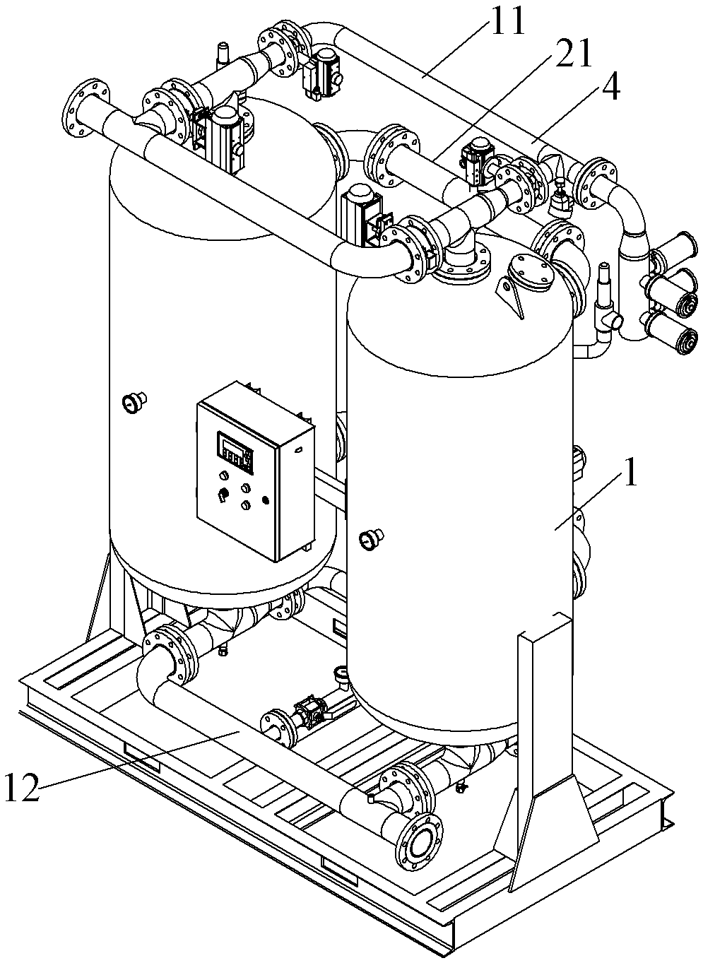 High-temperature high-pressure gas drying system