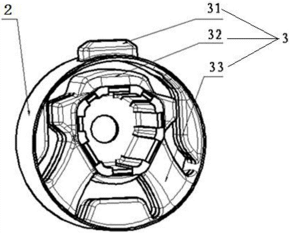 A rubber bushing type engine mount