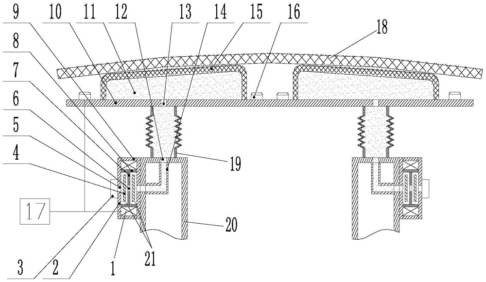 Automobile collision buffer system based on magnetic control cement