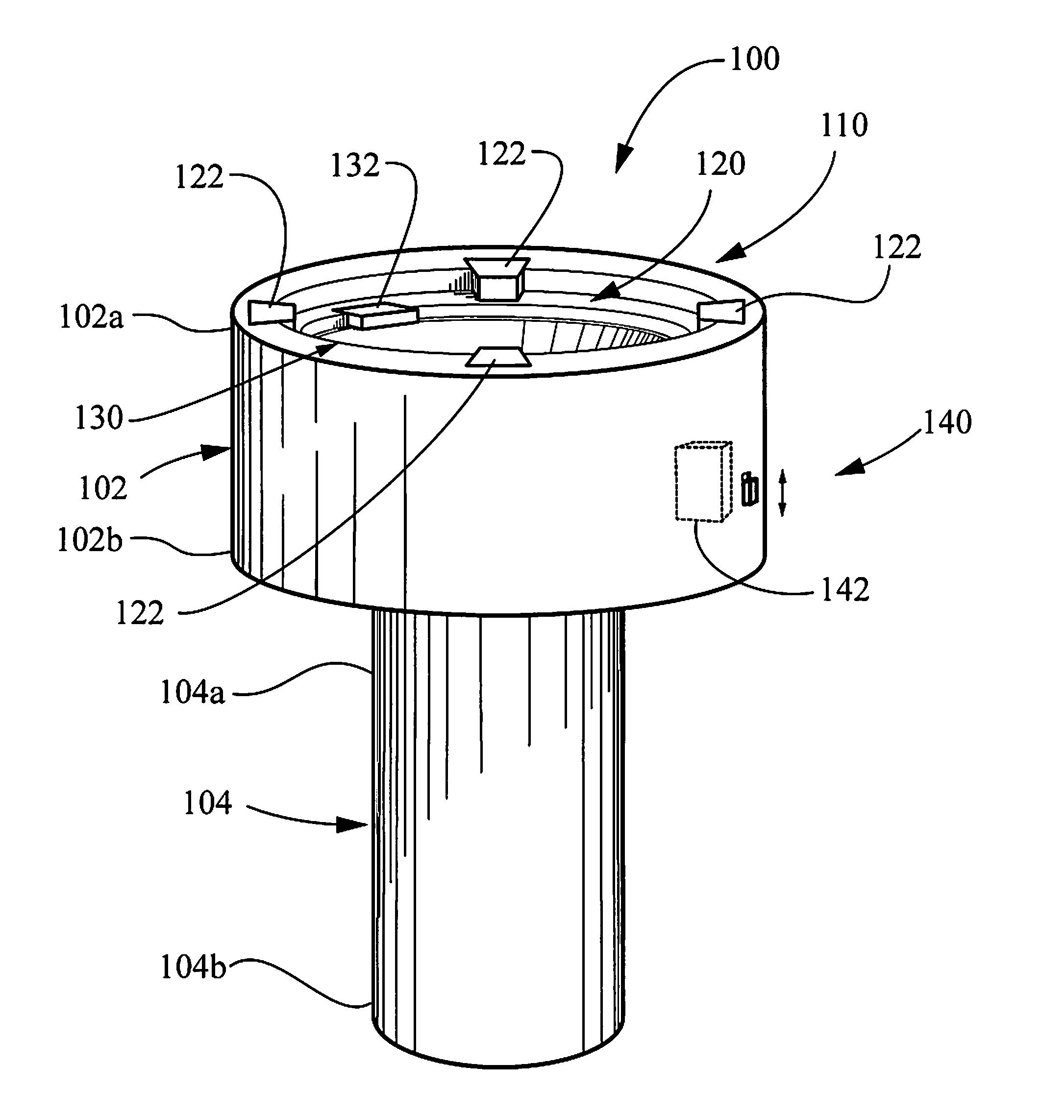 Access assembly with landing light