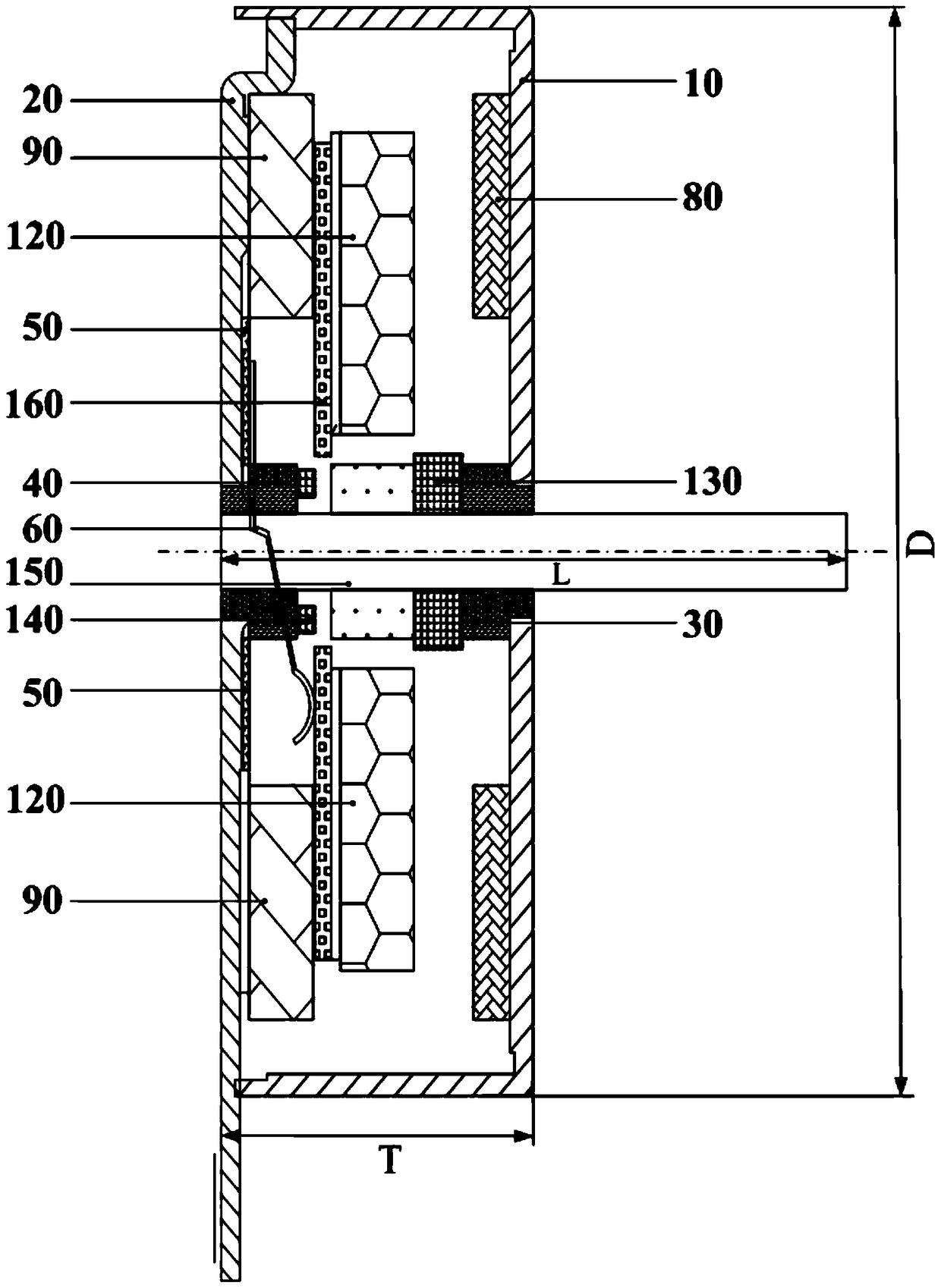 A miniature flat double magnetic circuit drive motor