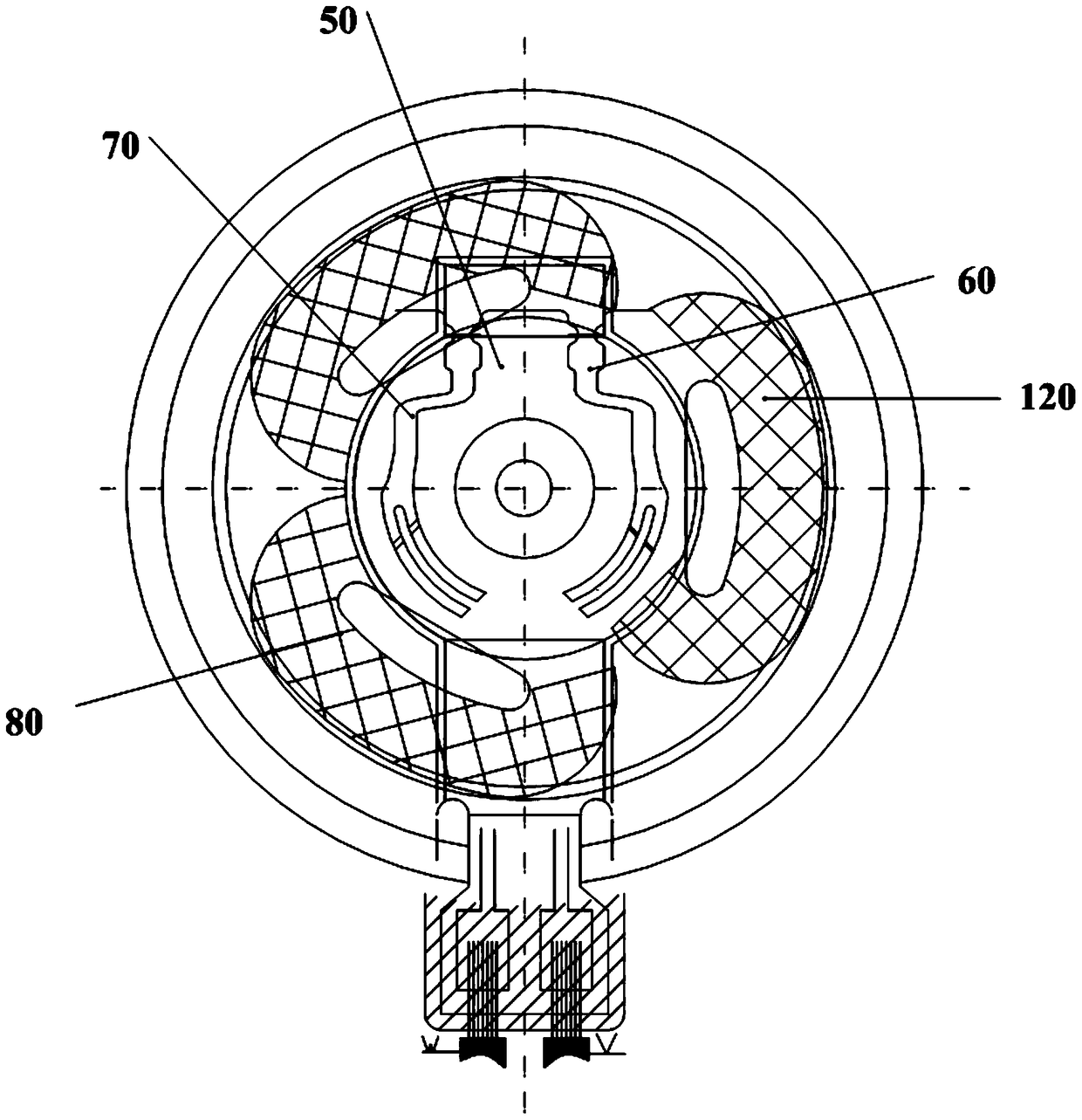 A miniature flat double magnetic circuit drive motor