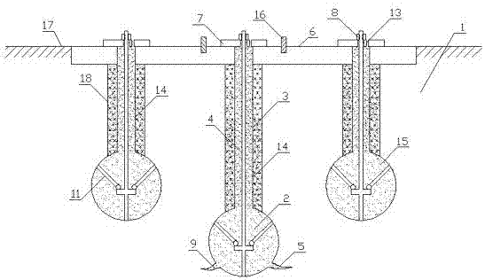 Anchor rod-upper plate-ball foundation and construction method thereof
