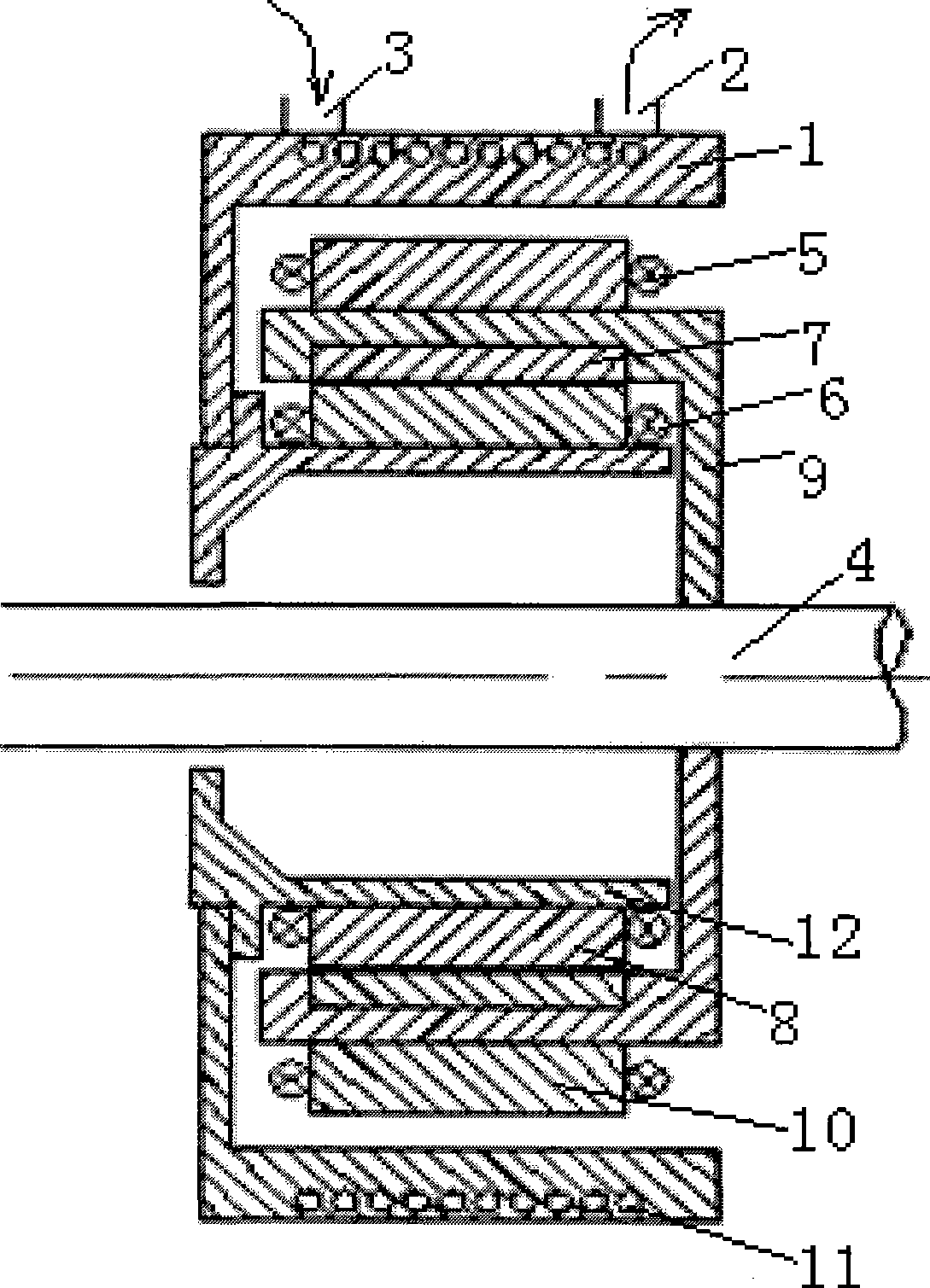 Self-excitation type speed inhibitor having water cooling system