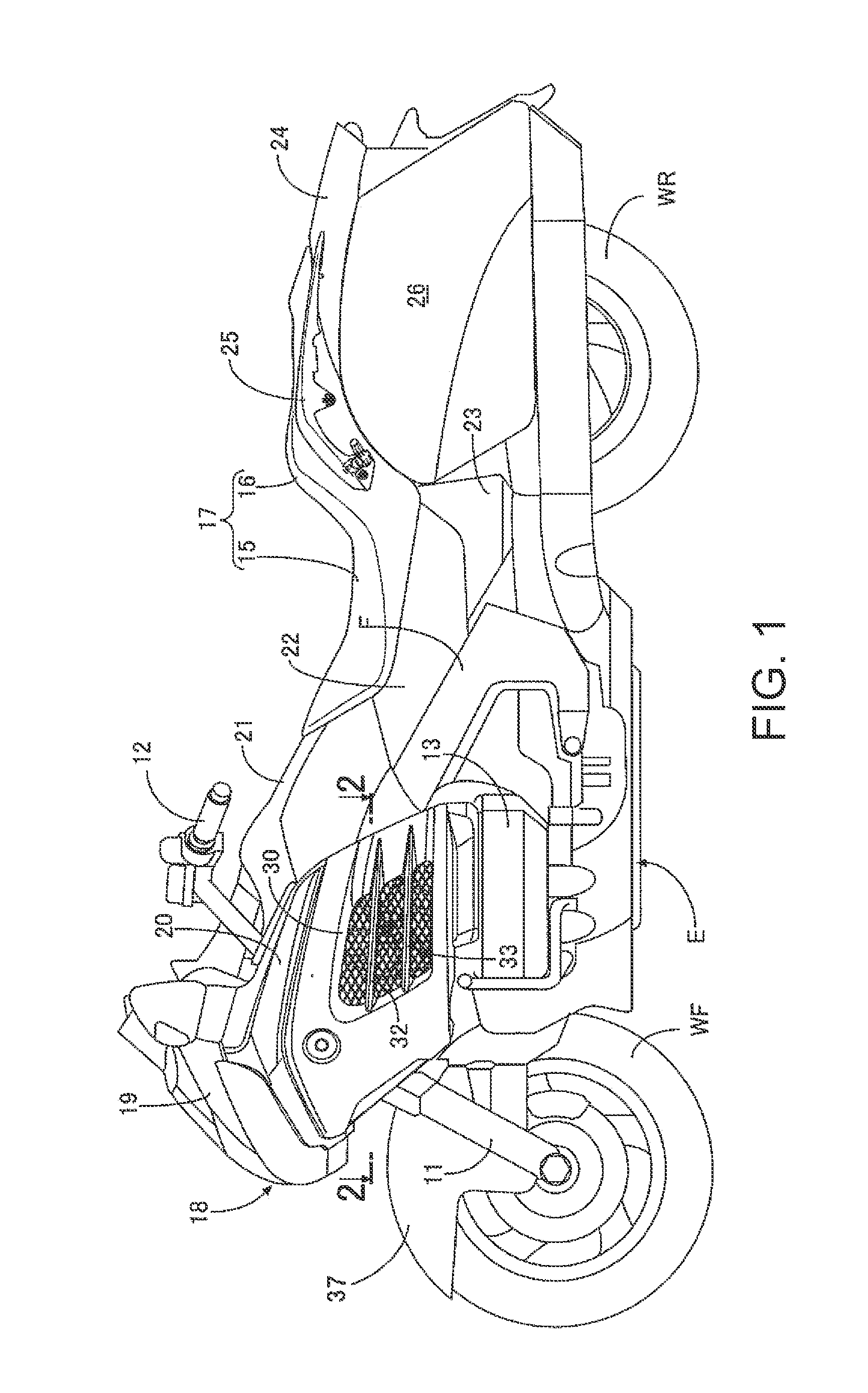 Ventilation structure of radiator in straddle type vehicle
