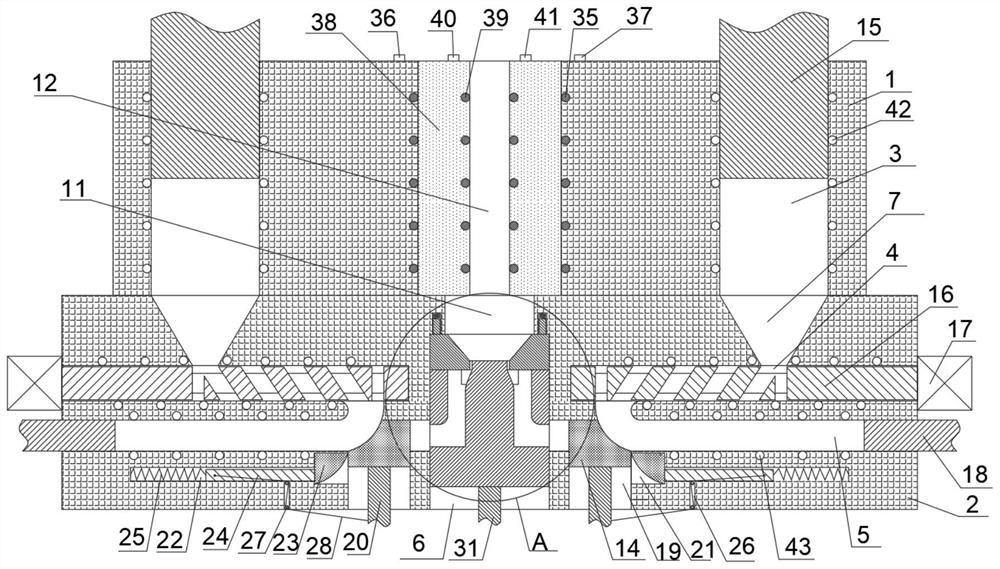 Bidirectional extrusion forming die