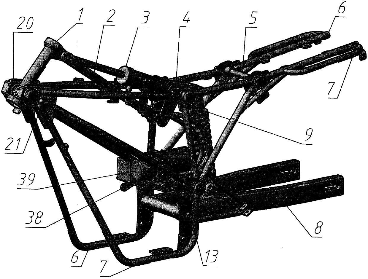 Deformed motorcycle frame