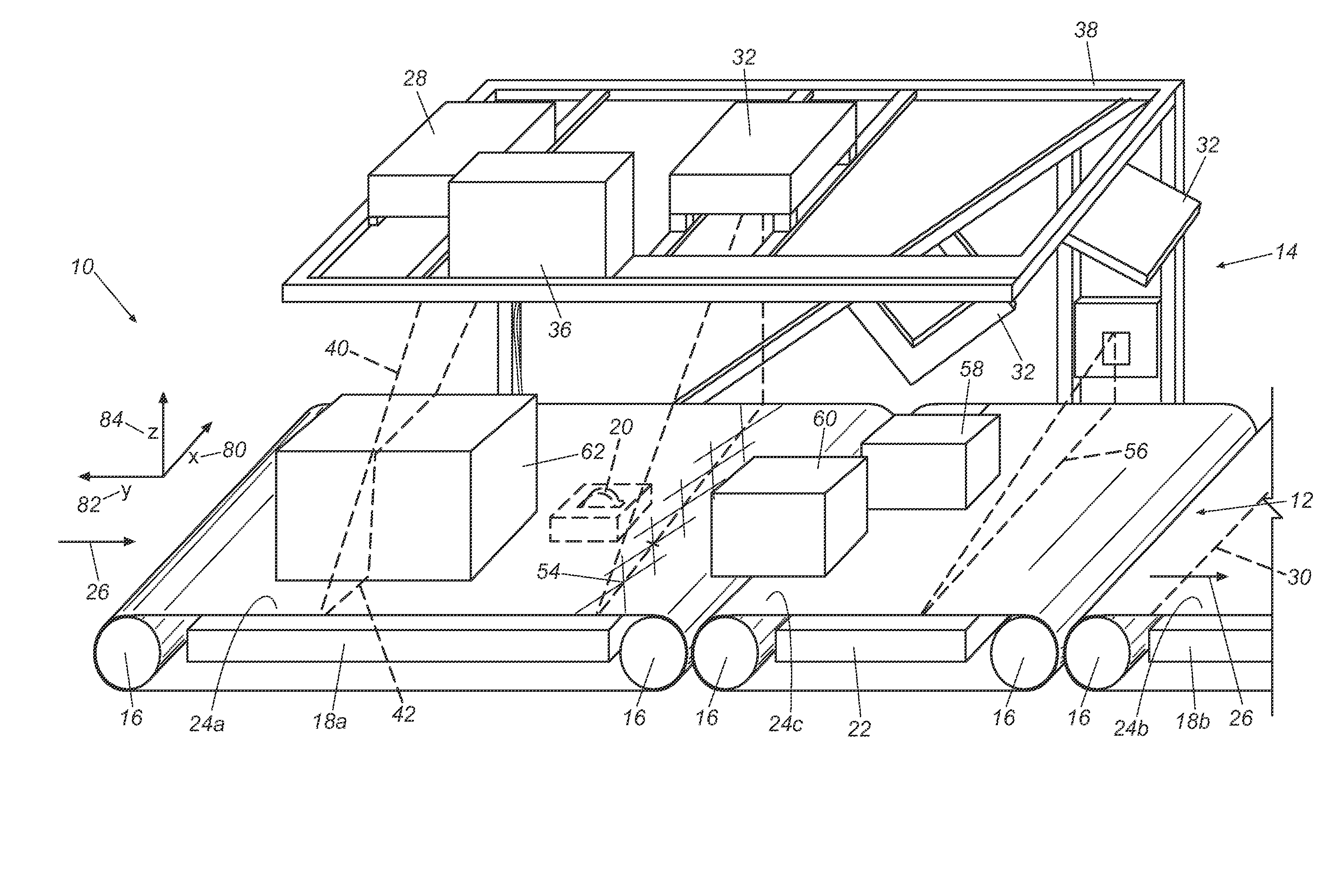 Apparatus and method for measuring the weight of items on a conveyor