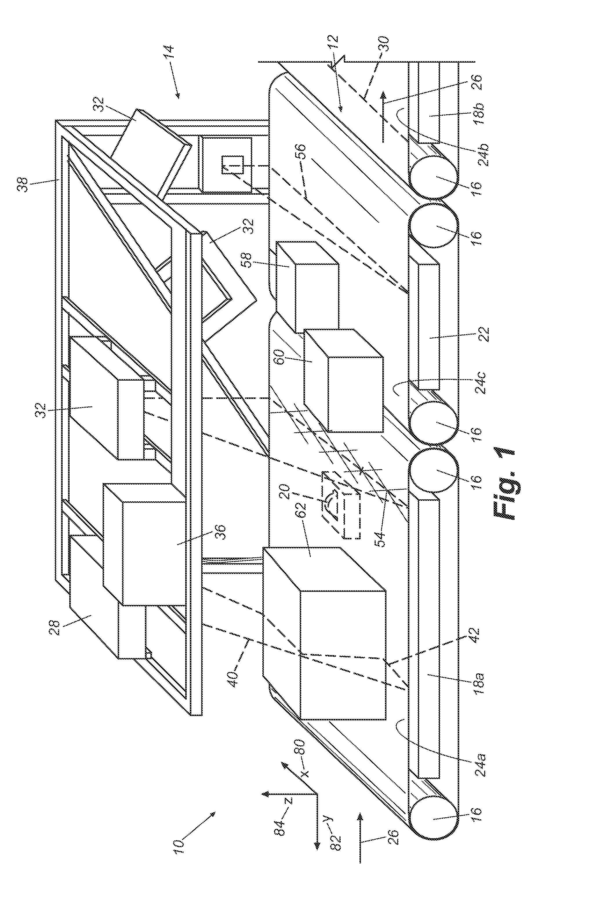 Apparatus and method for measuring the weight of items on a conveyor