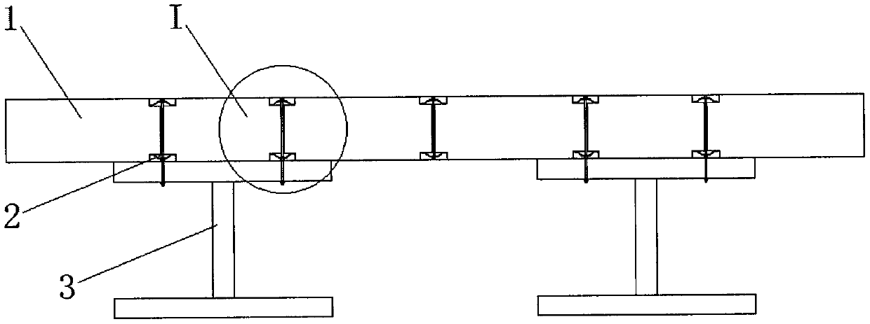 Friction type steel-concrete composite beam shear connecting key