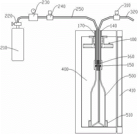 Beverage bottle connecting device and beverage machine