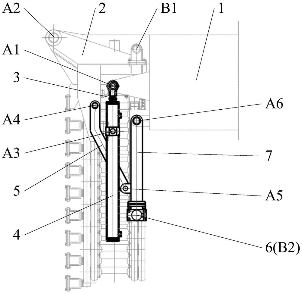 Multi-rod type radar edge block antenna overturning and locking mechanism