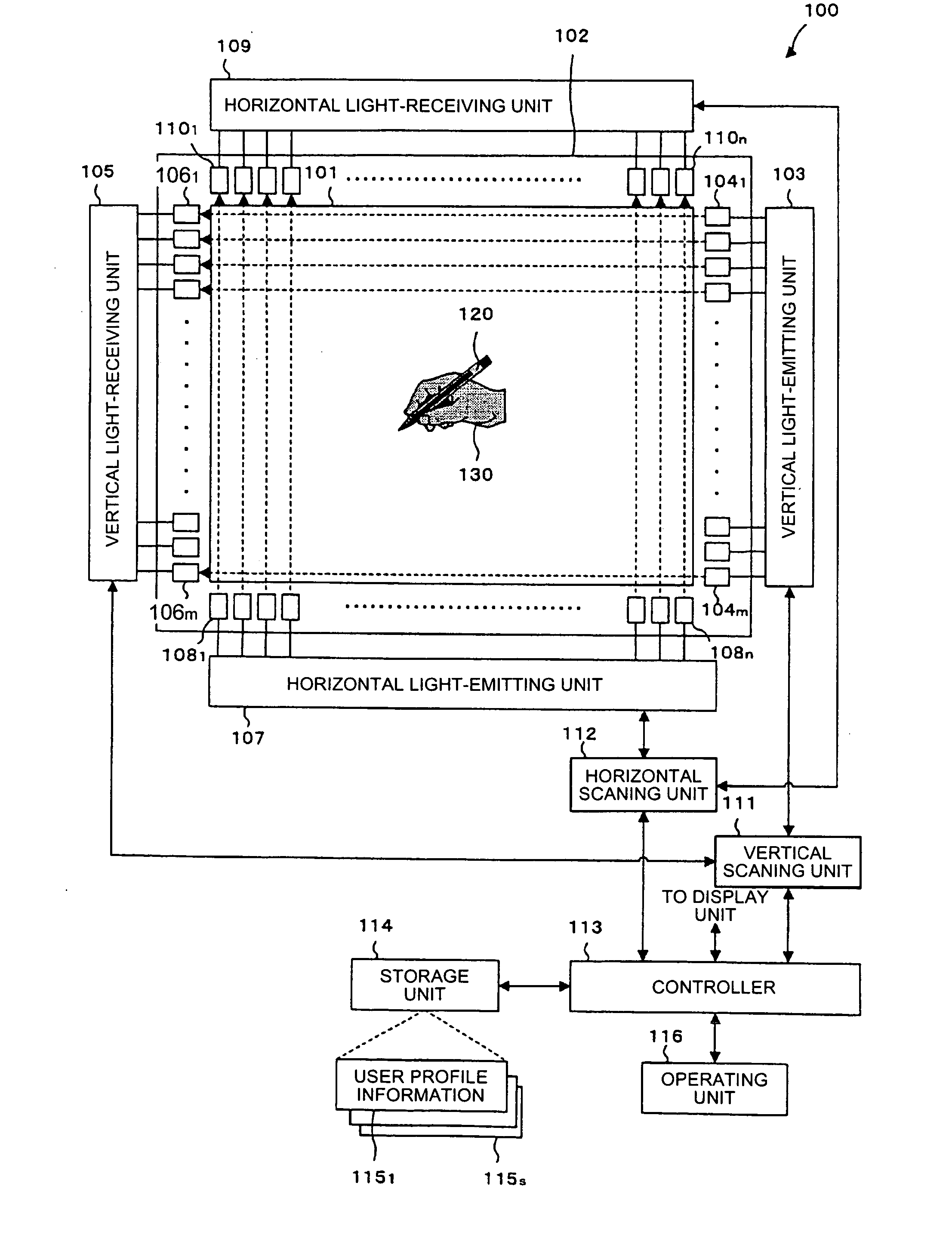 Touch panel apparatus, method of detecting touch area, and computer product