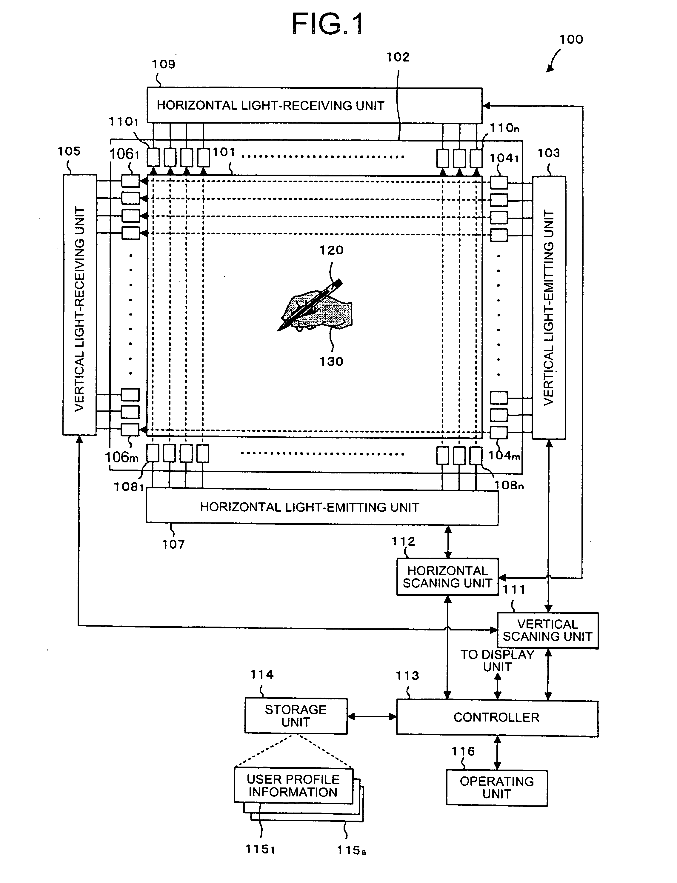 Touch panel apparatus, method of detecting touch area, and computer product