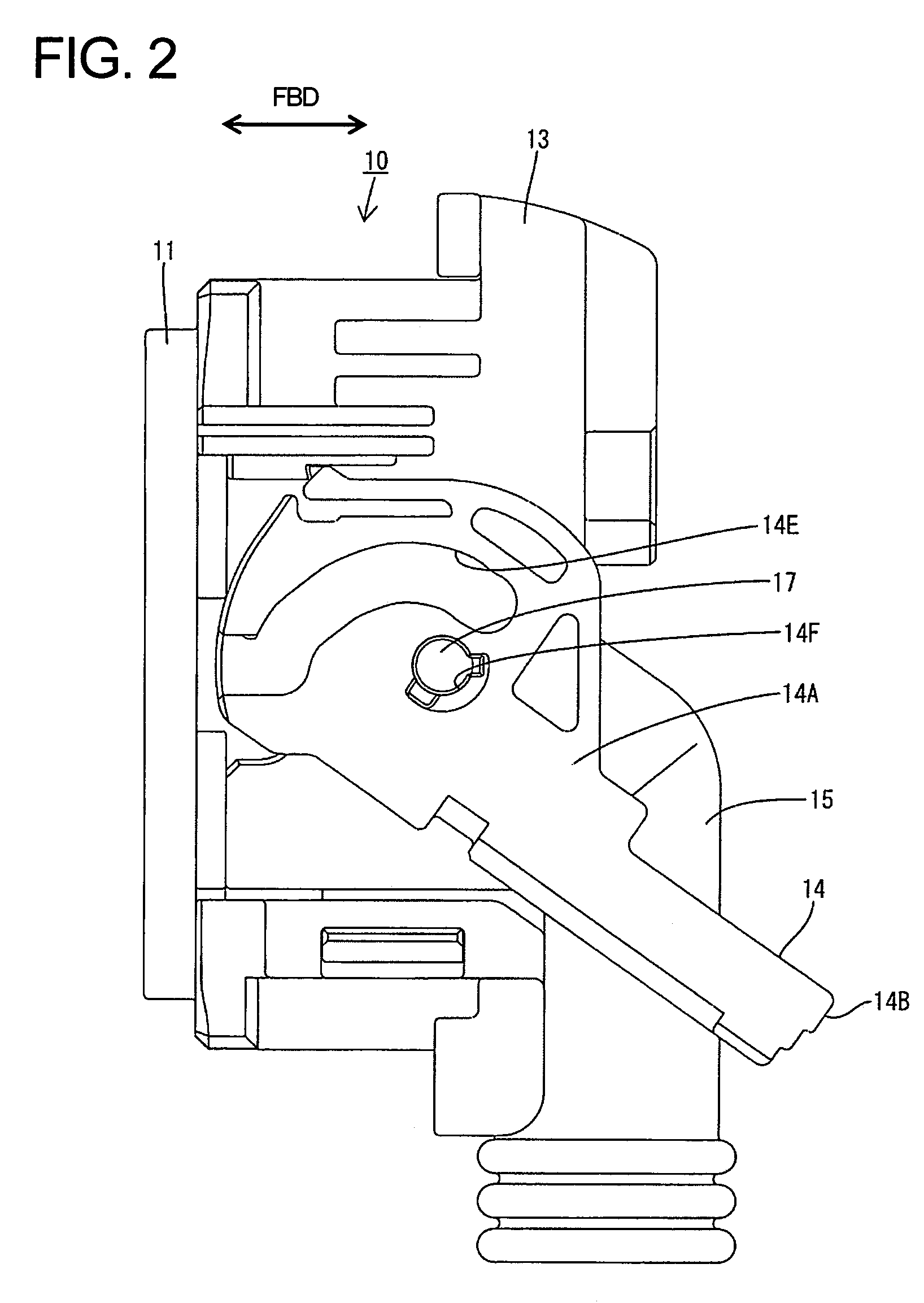 Connector with a moving plate