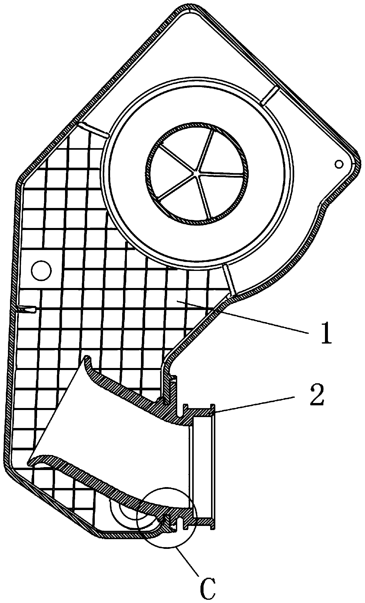 Novel assembly structure of air outlet pipe of automotive air filter