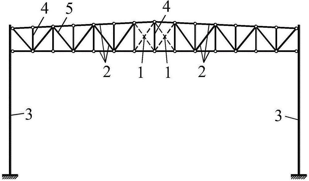 Steel roof truss with anti-seismic and energy-dissipation effect