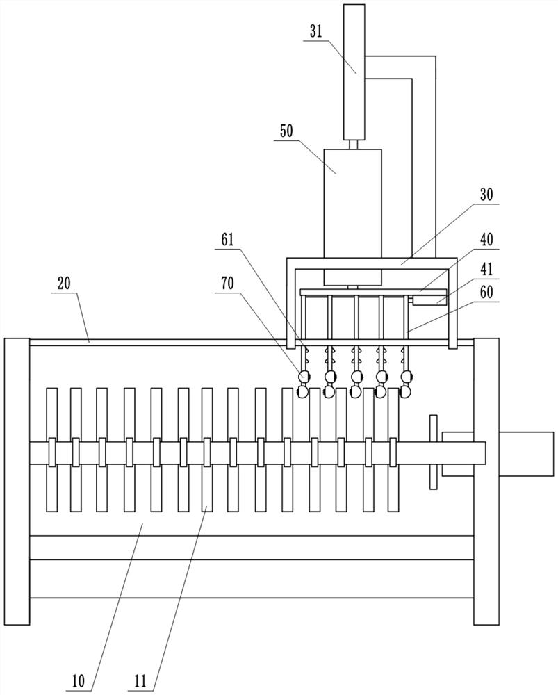 Filter screen flushing device of filter press