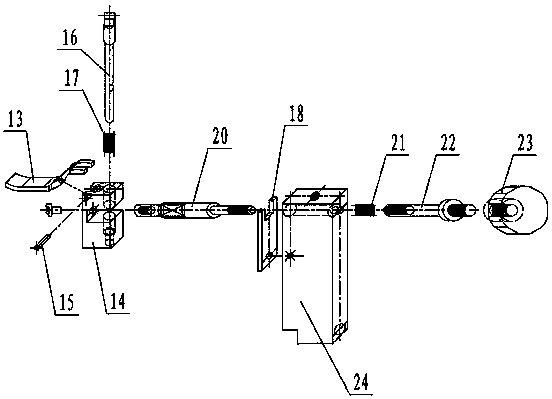 Detection device for dimensions of yarns, cotton threads and centre lines of zippers