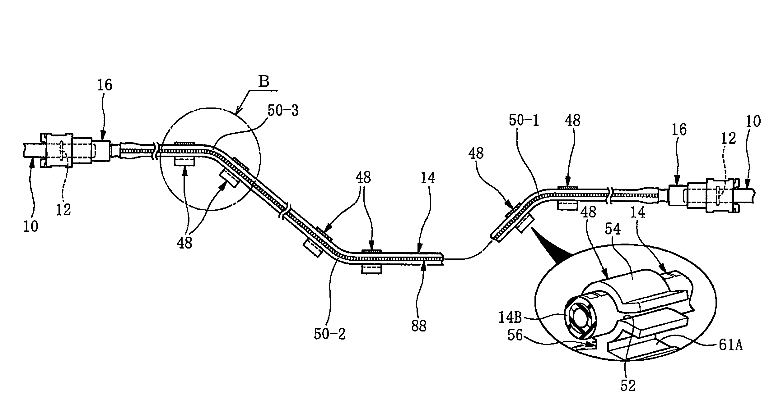 Piping structure for transporting a fuel