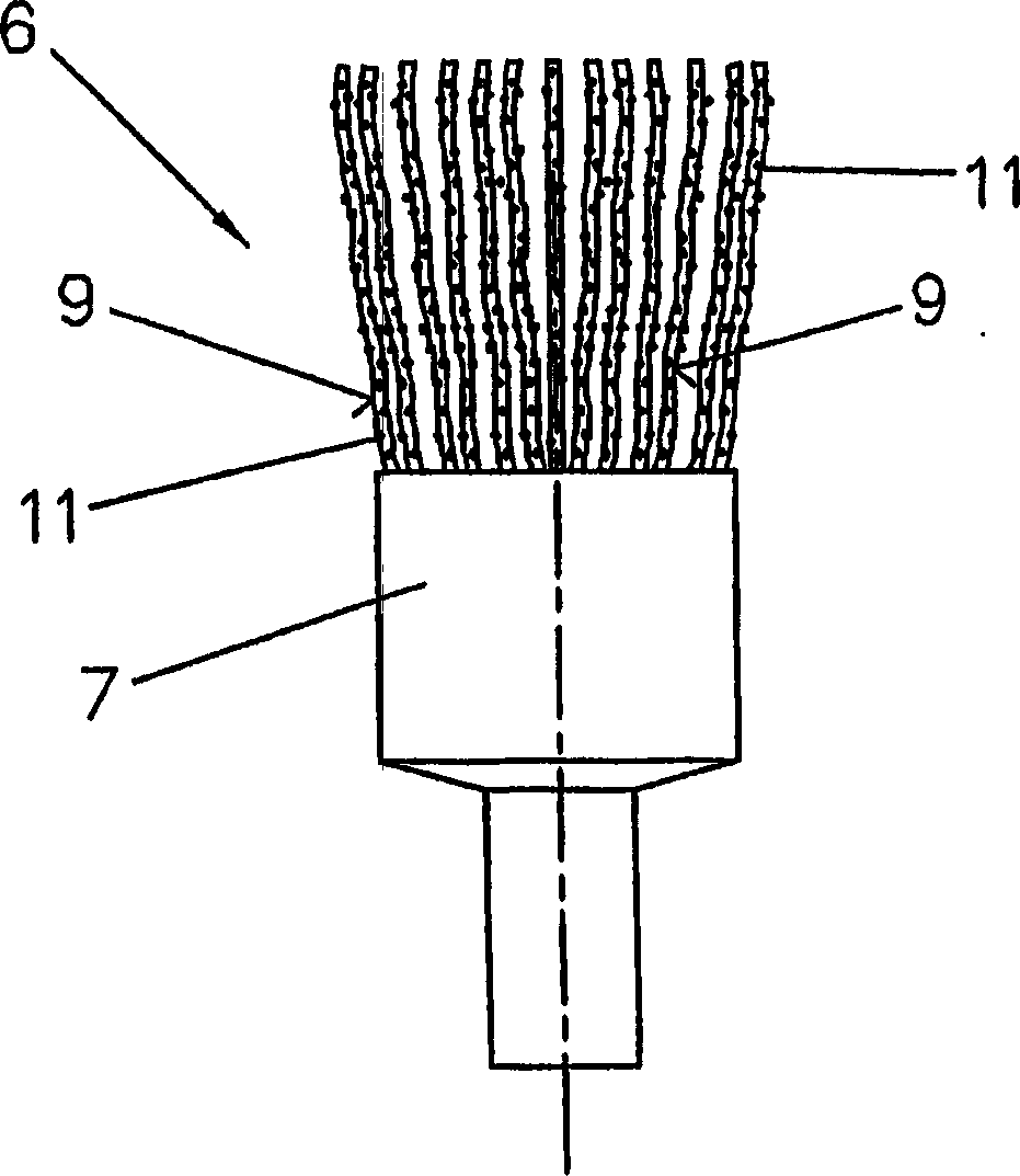 Gas nozzle for a welding torch, welding torch having a produced patina layer; cleaning device for a welding torch having bristles made of a soft elastic material and abrasive grains embedded in these