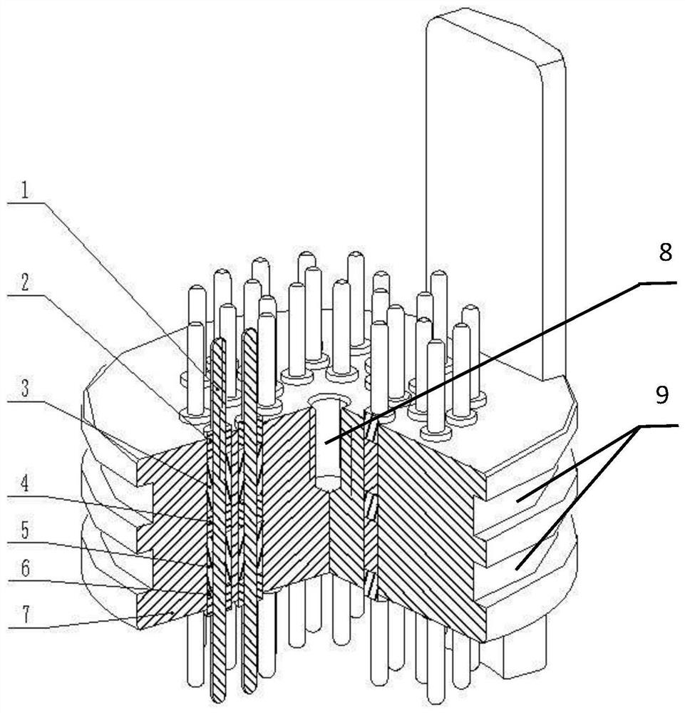 Non-magnetic multi-pin temperature-resistant pressure-bearing electric connector