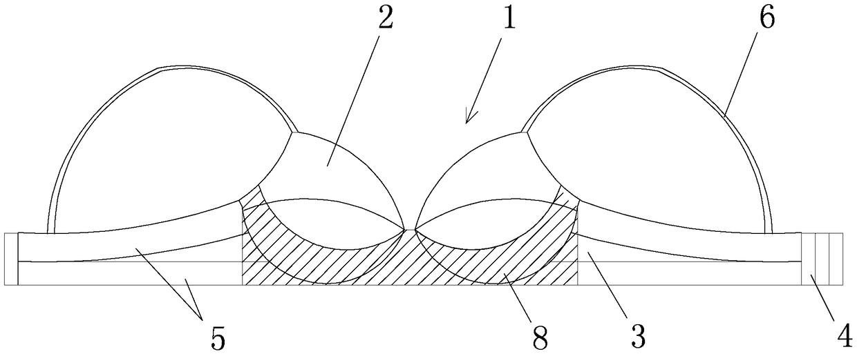 An integral decompression bra without shoulder straps