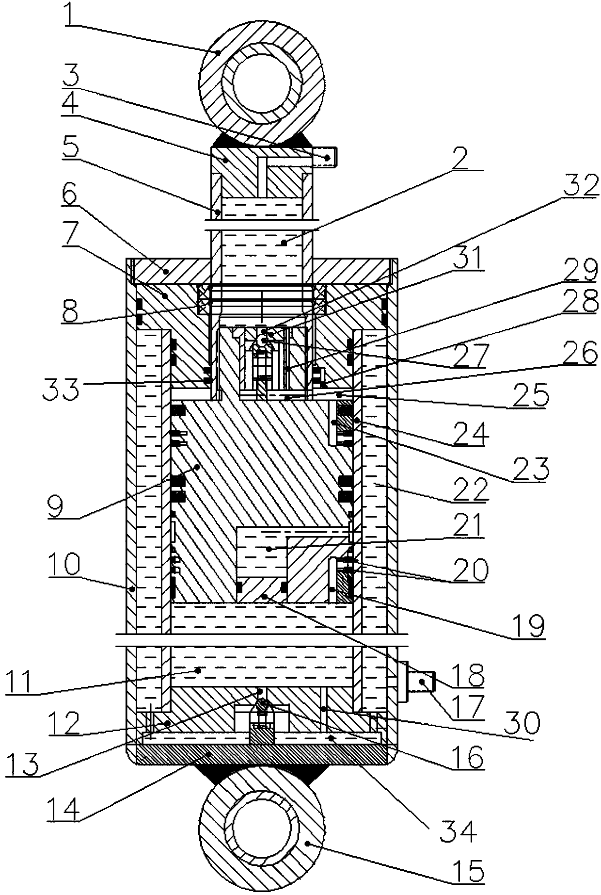 Air-pressure spring piston assembly sealing structure