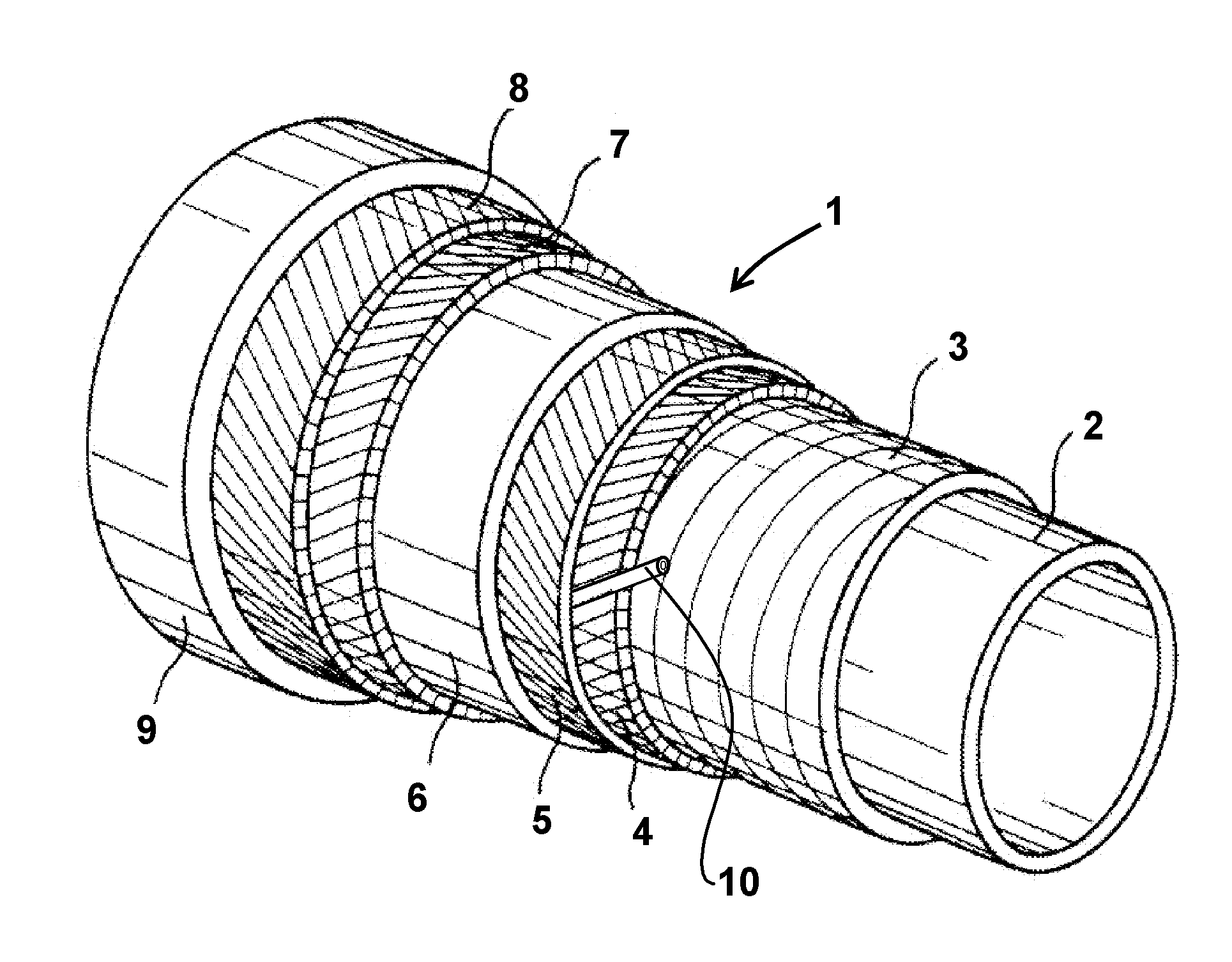 Flexible tubular pipe for transporting gaseous hydrocarbons