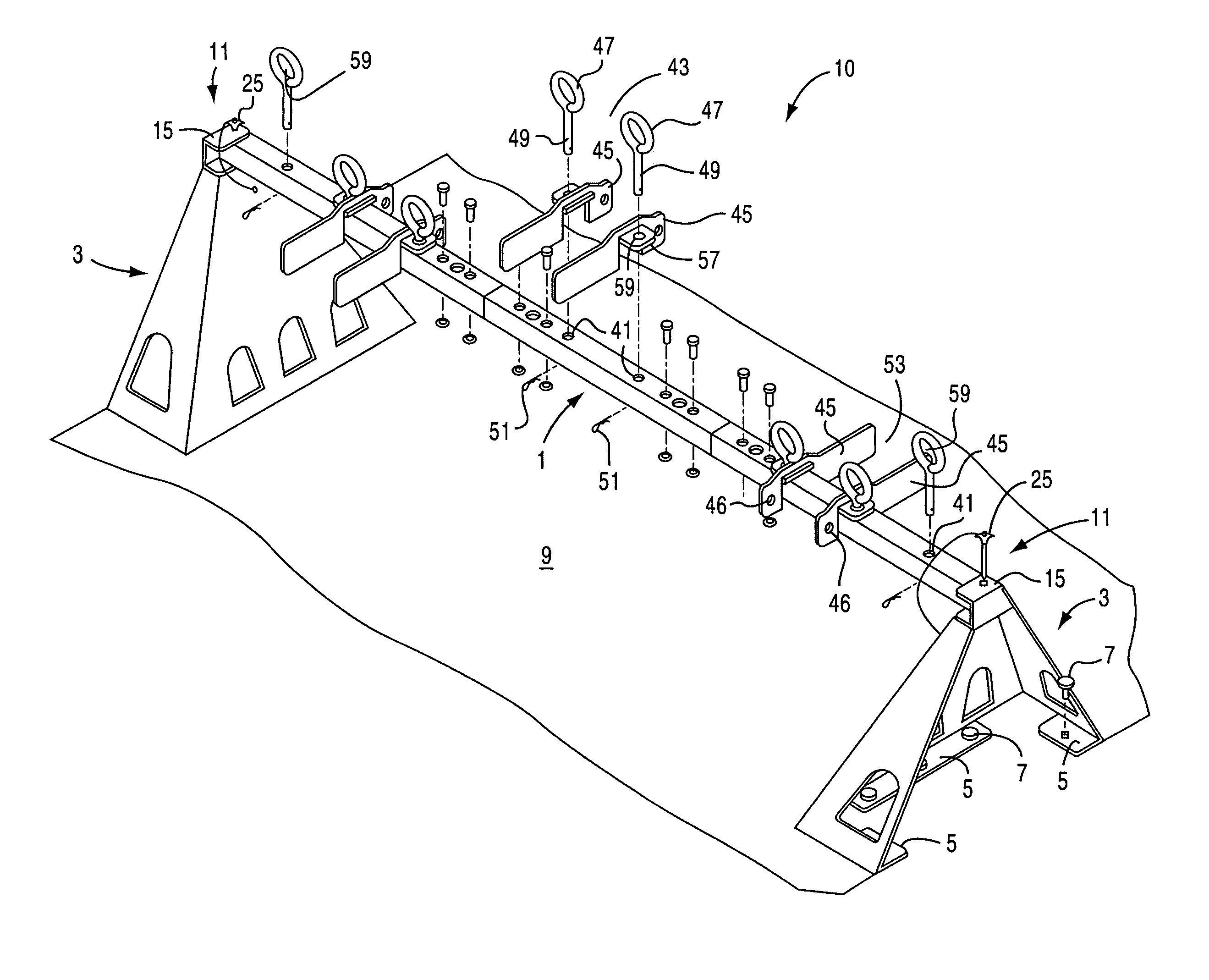 Tie down apparatus and method of use