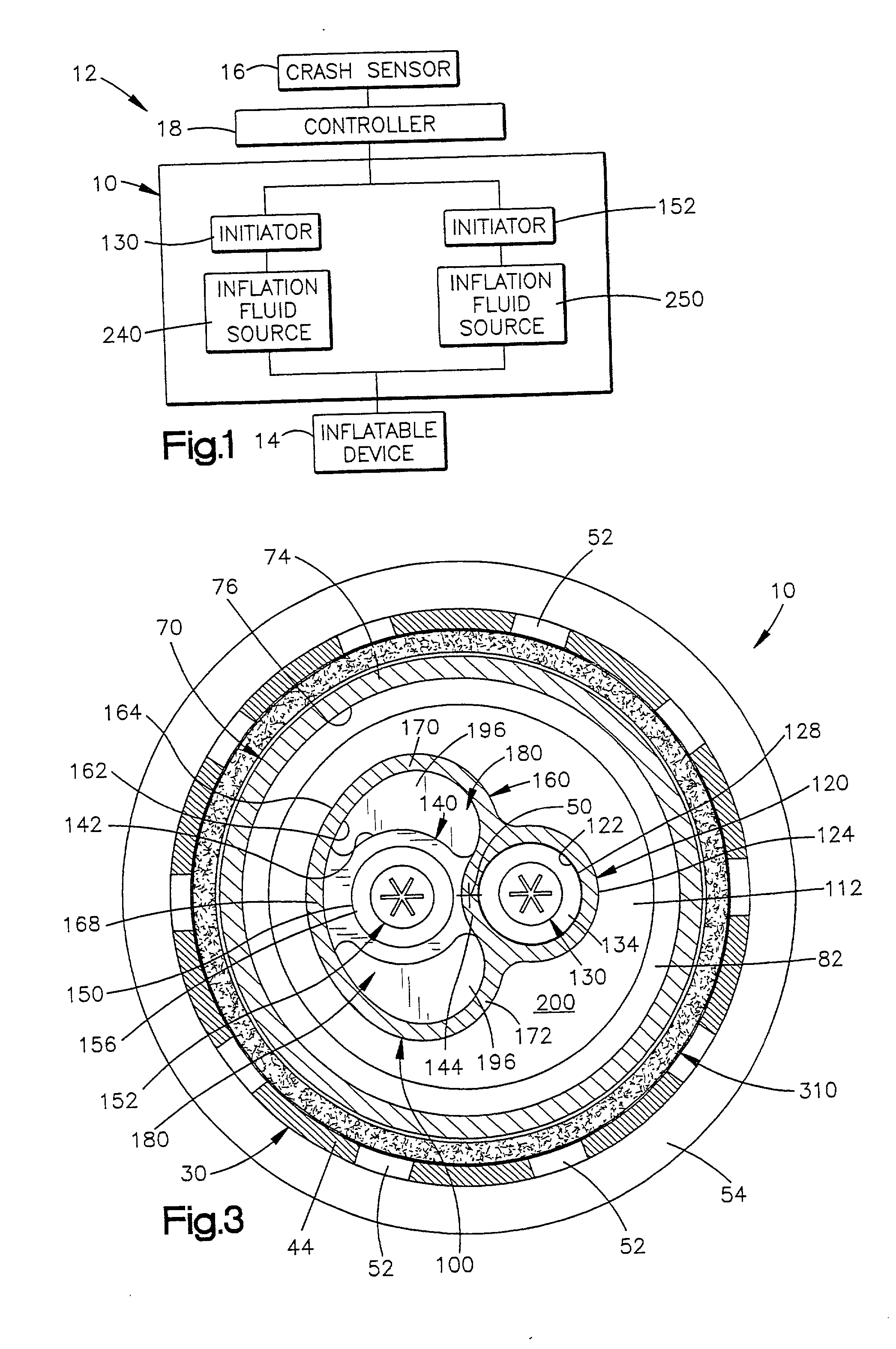 Dual stage air bag inflator