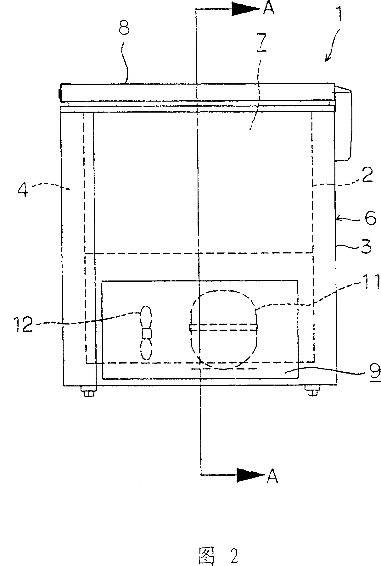 Refrigerating storage cabinet