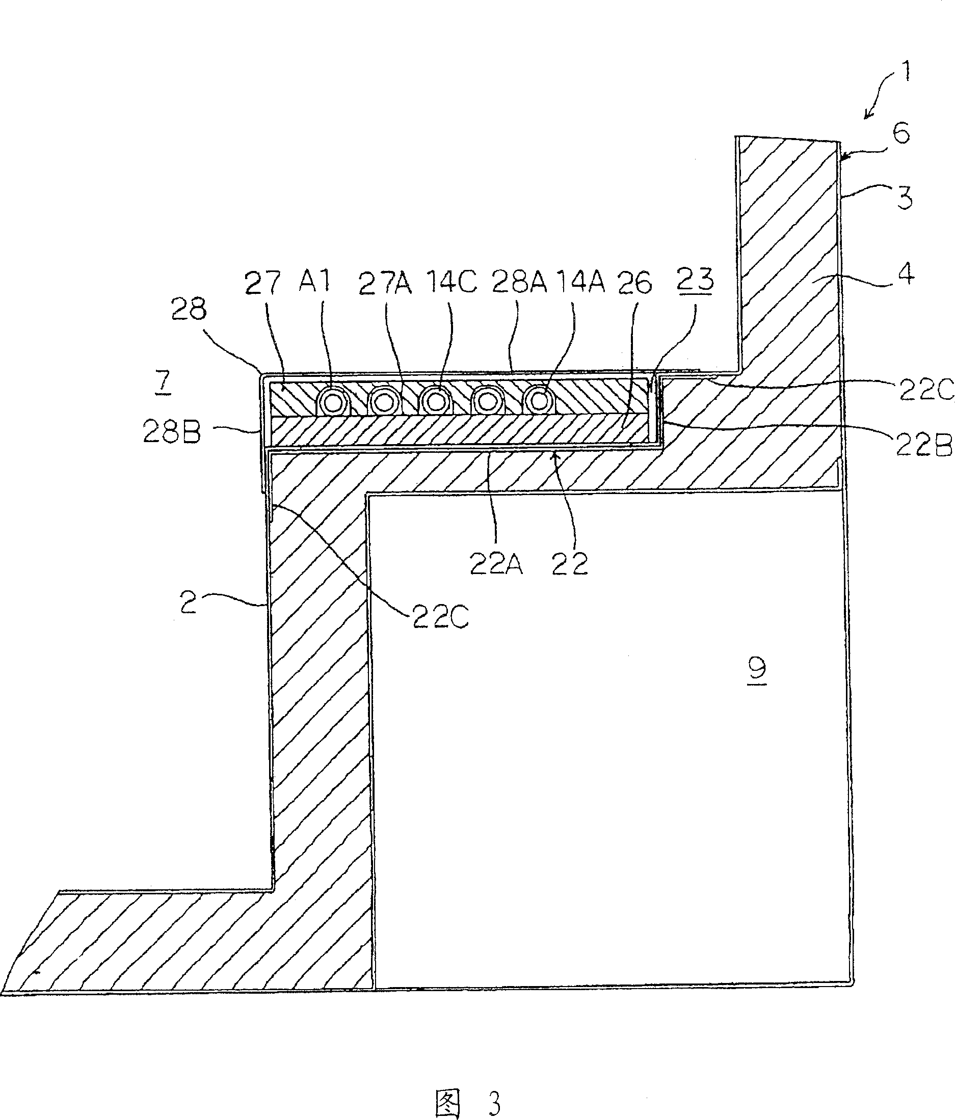 Refrigerating storage cabinet