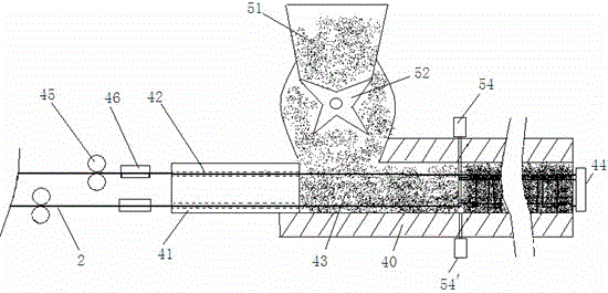 Plant fiber extruded product containing vertical bars, as well as extruding machine and production method