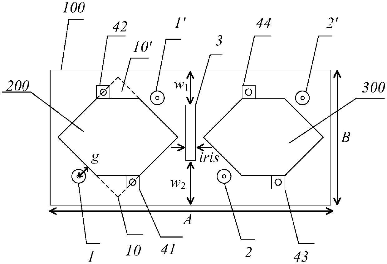 Double-passband difference filter based on micro double-mode medium resonators