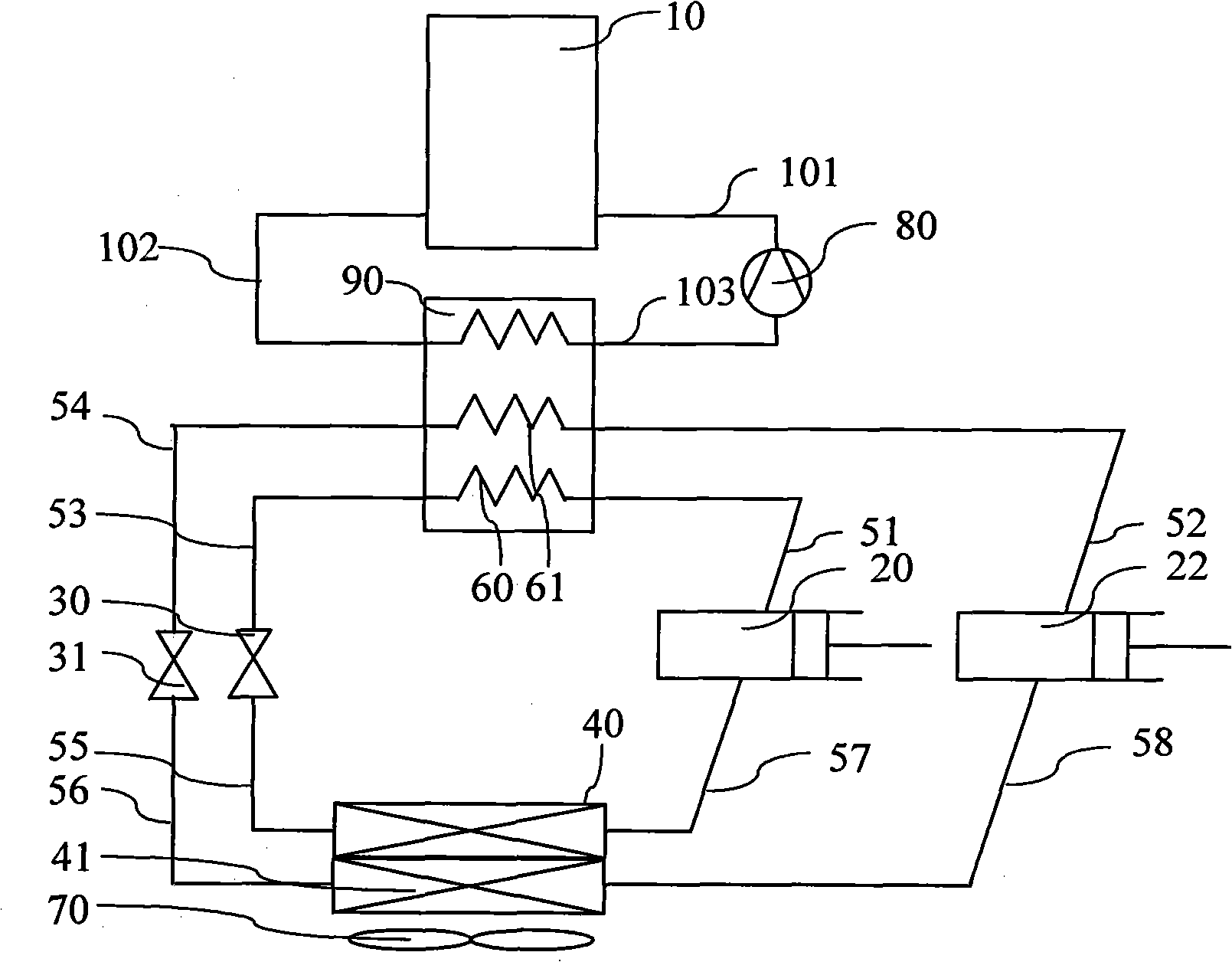 Parallelly-arranged double-circulating heat pump water heater