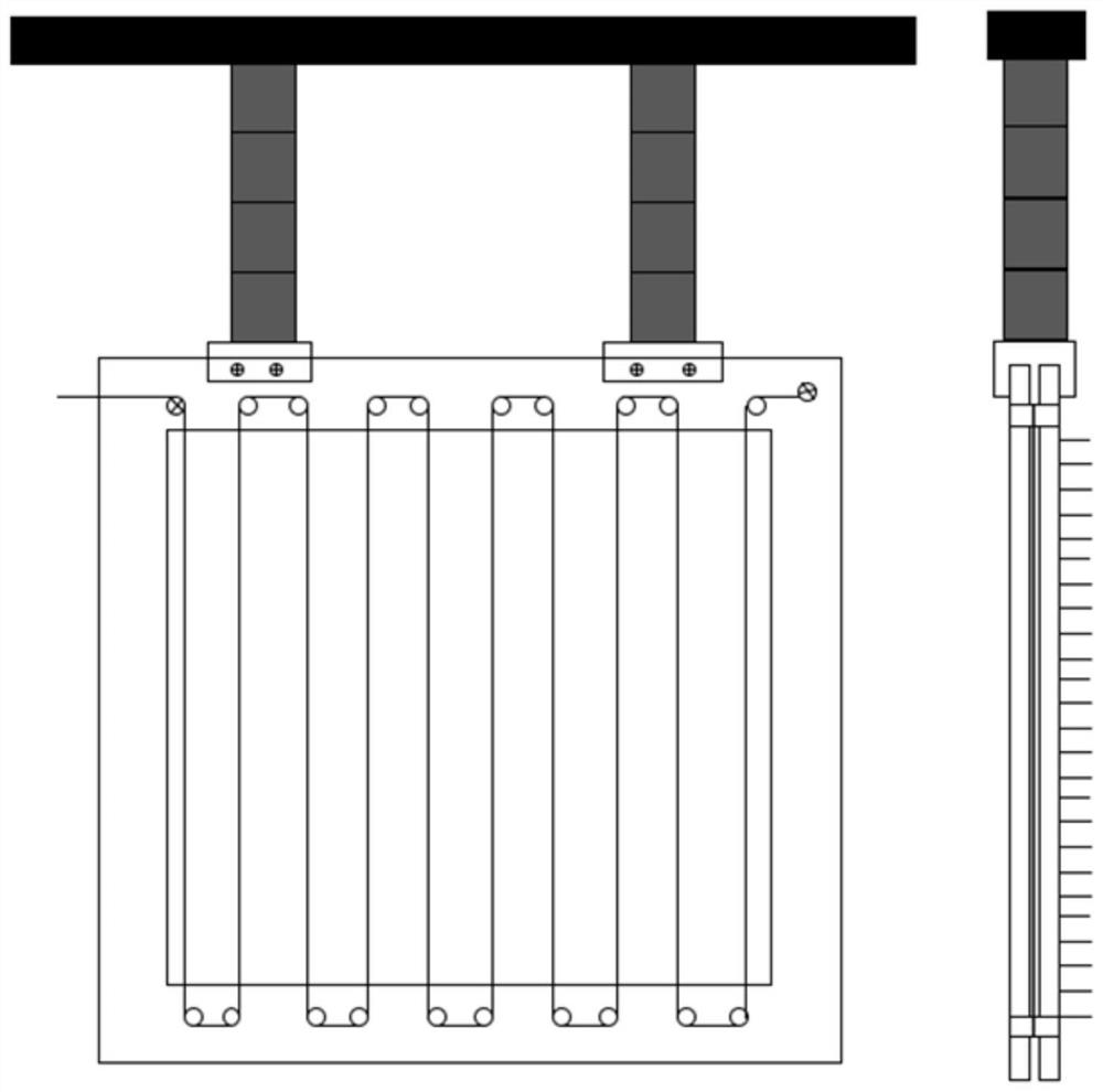 A device and method for defogging and water collection based on the coupling of ion wind and vibrating wire grid