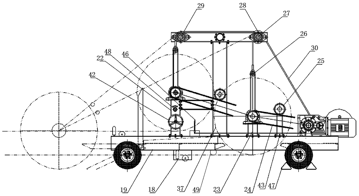 A tape dismantling vehicle