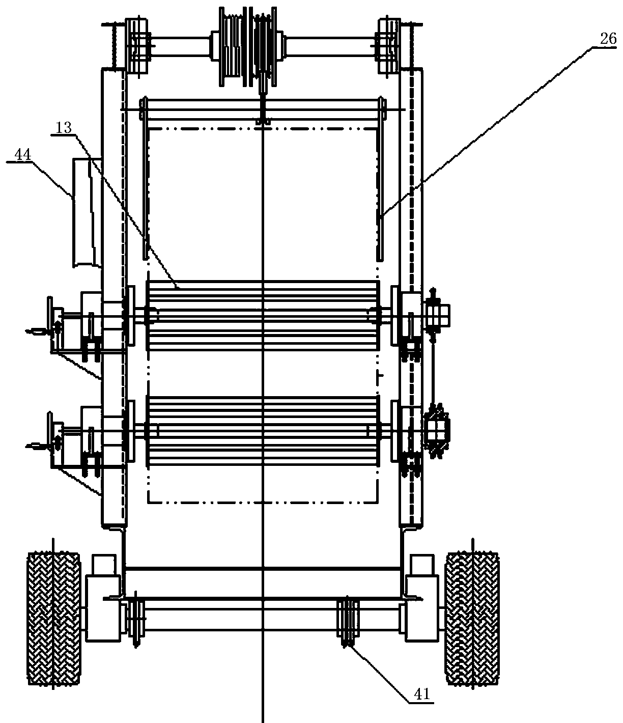 A tape dismantling vehicle